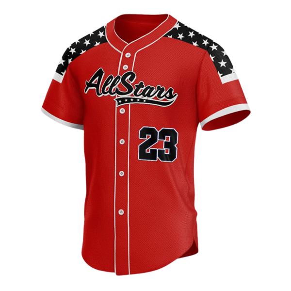 All Stars Custom Button Down Baseball Jersey