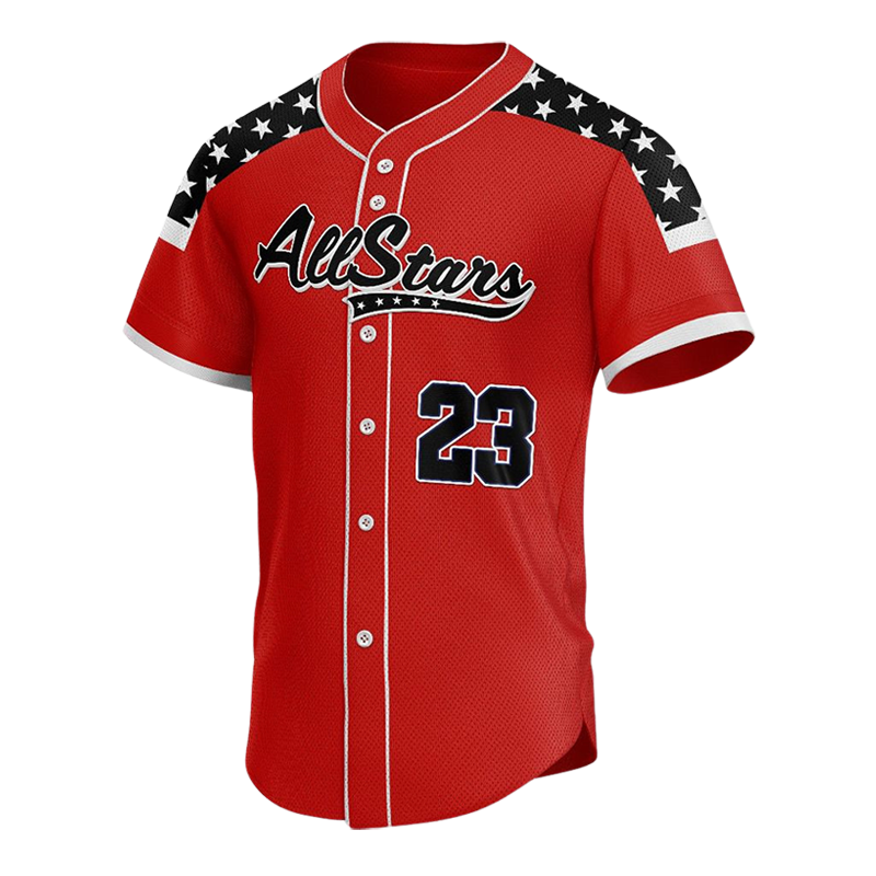 All Stars Custom Button Down Baseball Jersey