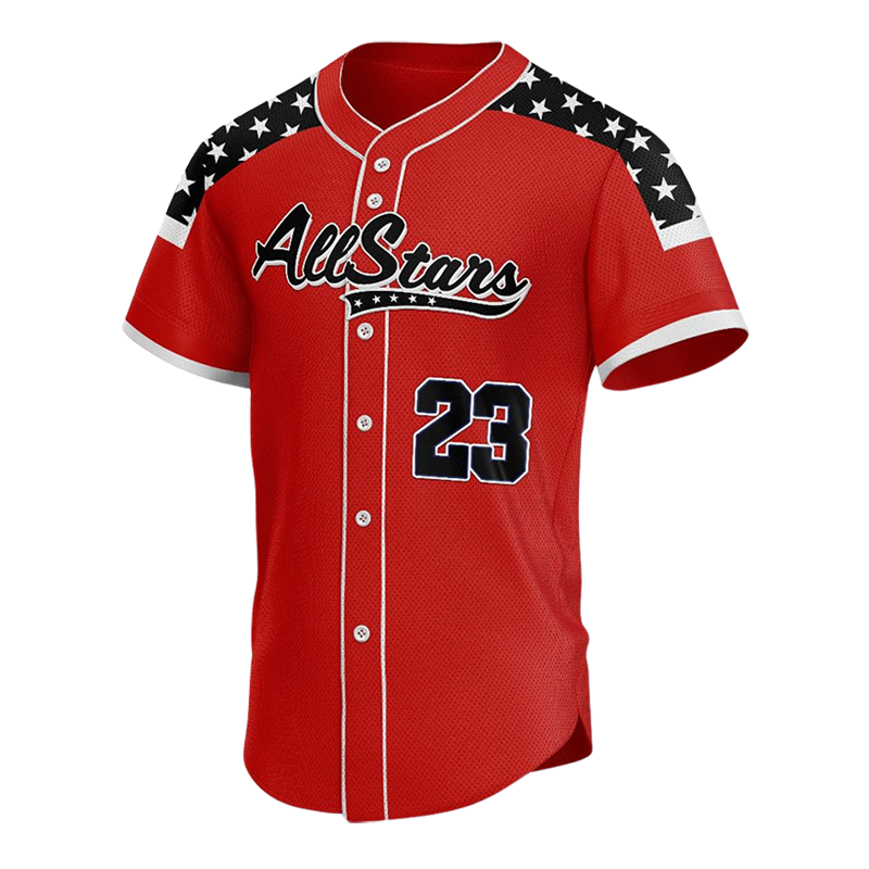 All Stars Custom Button Down Baseball Jersey