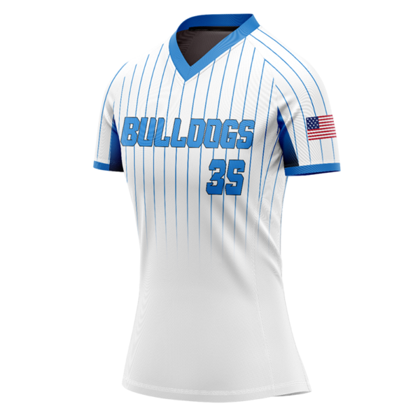 Bulldogs Custom Softball Jersey – USA Flag Pinstripe Design