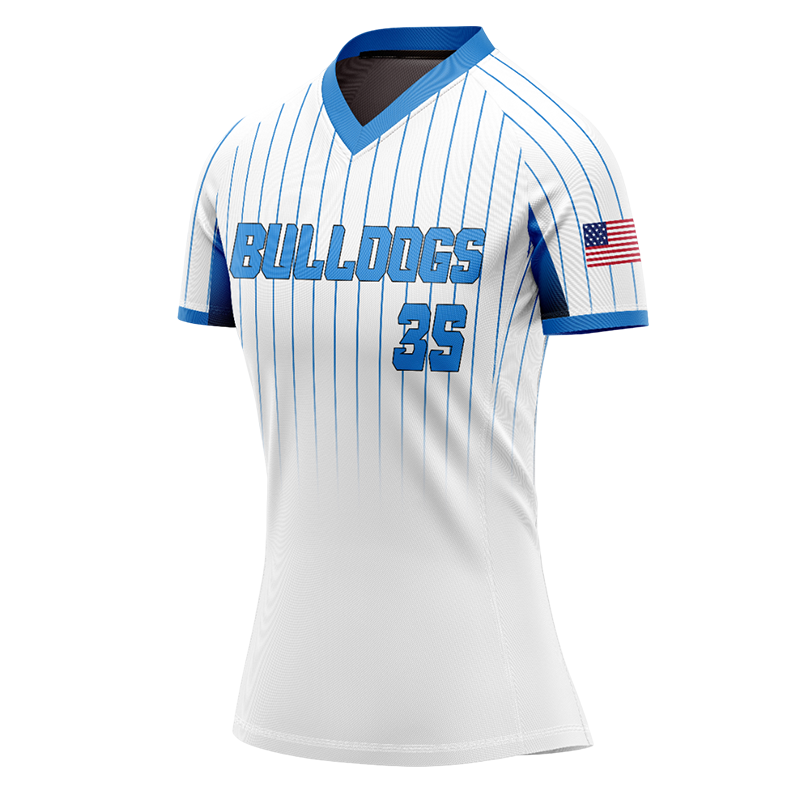 Bulldogs Custom Softball Jersey – USA Flag Pinstripe Design