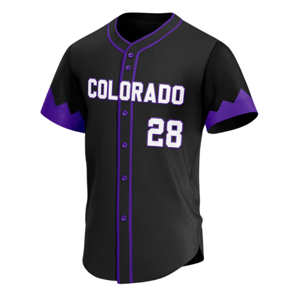 Black Button Down Baseball Jersey – Custom Colorado Team Style