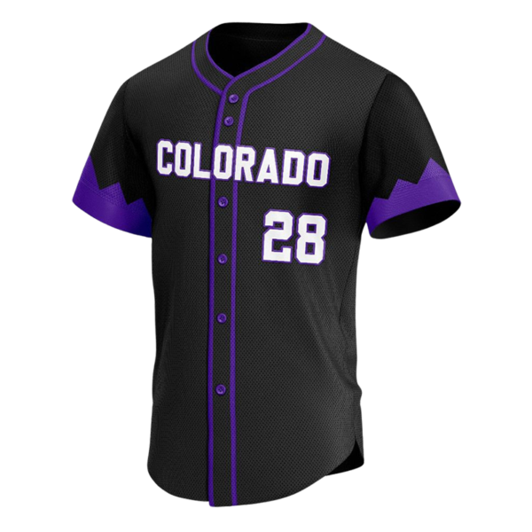 Black Button Down Baseball Jersey – Custom Colorado Team Style