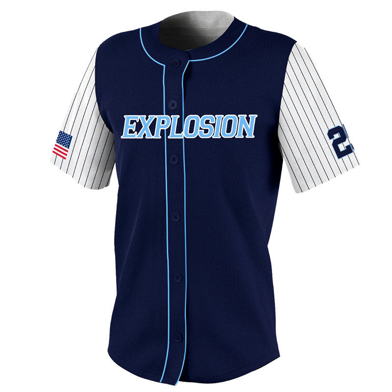 Custom Softball Button Down Jersey – Explosion Pinstripe Edition