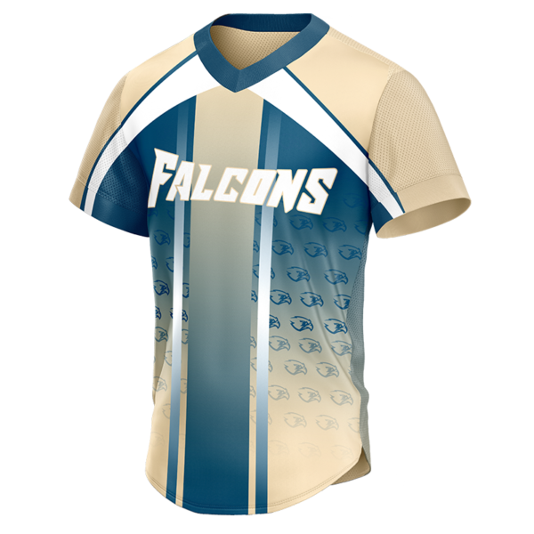 Falcons Custom Gradient Jersey – Beige Blue Pullover