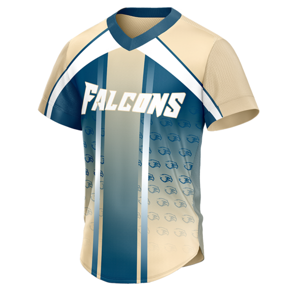 Falcons Custom Gradient Jersey – Beige Blue Pullover