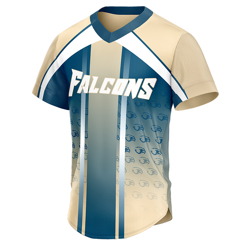 Falcons Custom Gradient Jersey – Beige Blue Pullover