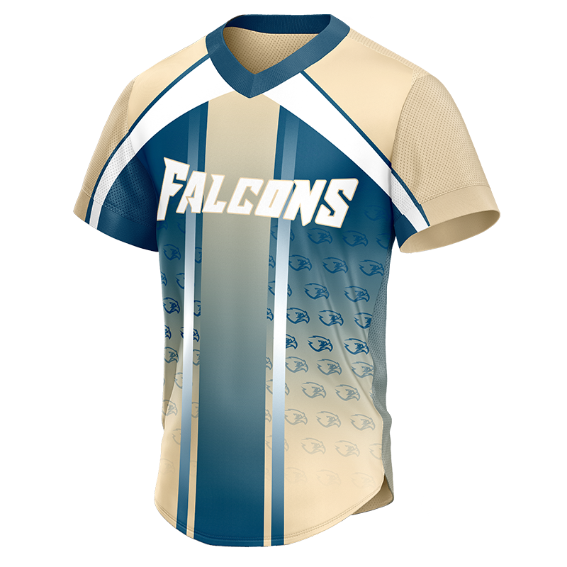 Falcons Custom Gradient Jersey – Beige Blue Pullover