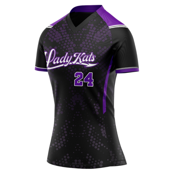 Lady Kats Custom Softball Jersey – Black & Purple Pullover