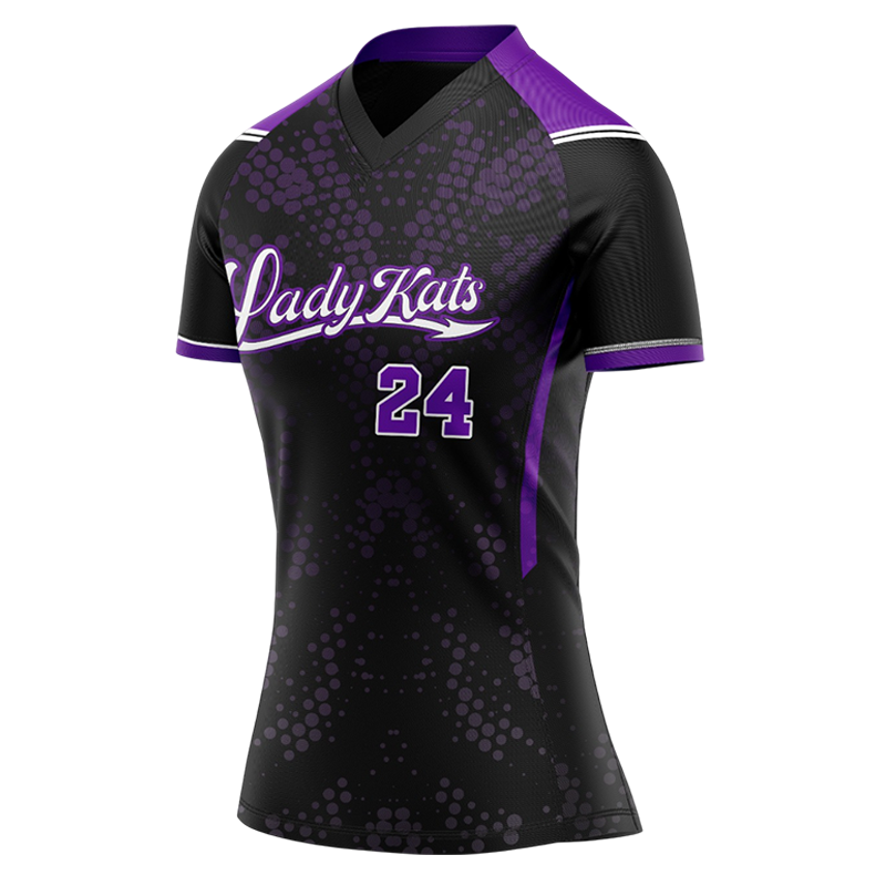 Lady Kats Custom Softball Jersey – Black & Purple Pullover