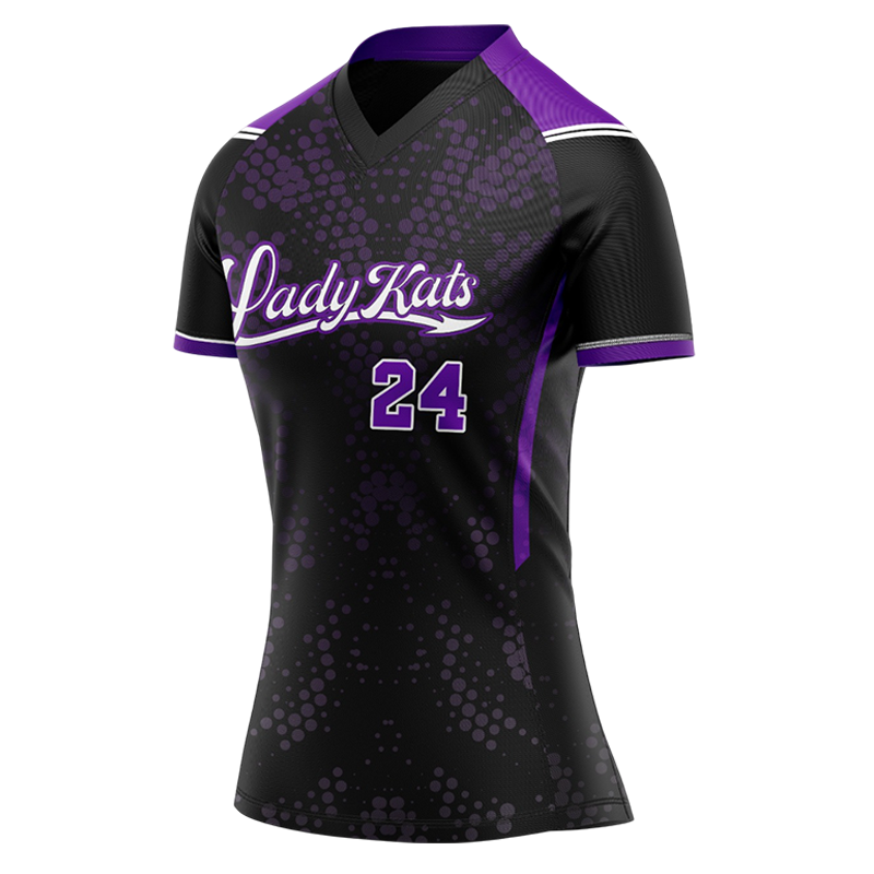 Lady Kats Custom Softball Jersey – Black & Purple Pullover