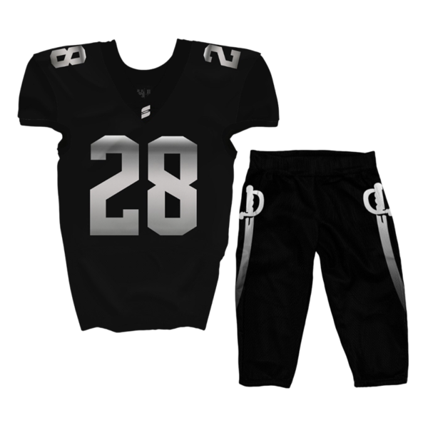 Black Silver Football Jersey – Custom Tackle Uniform Set