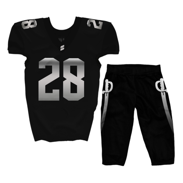 Black Silver Football Jersey – Custom Tackle Uniform Set