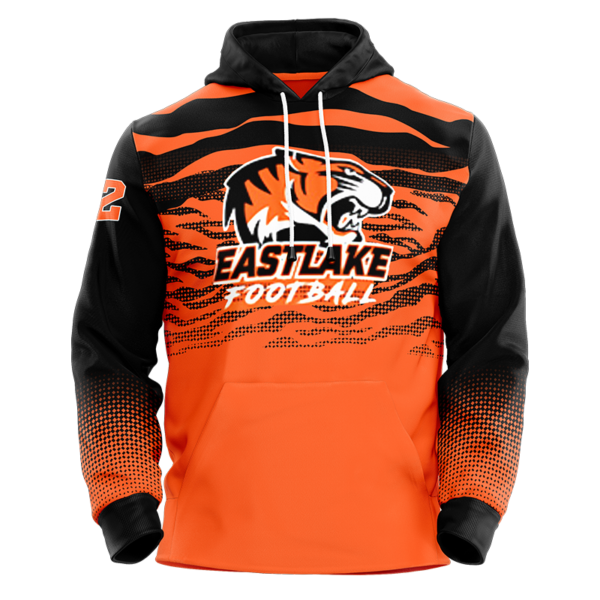 Eastlake Custom Football Hoodie – Orange & Black Teamwear