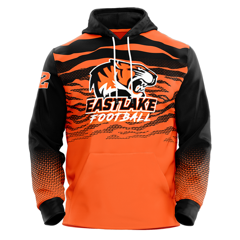 Eastlake Custom Football Hoodie – Orange & Black Teamwear
