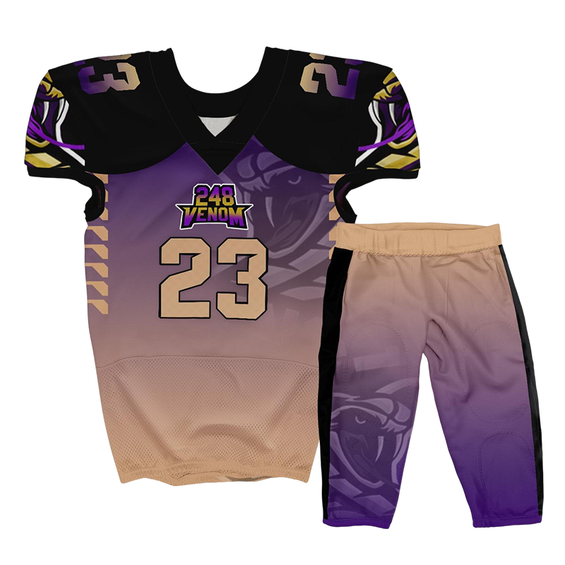 Purple Football Uniform – 248 Venom Custom Gradient Jersey Set