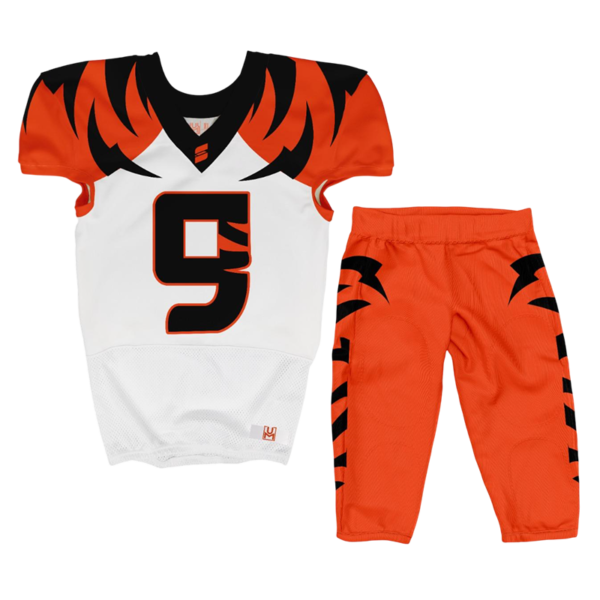 Orange Tiger Football Uniform – Bengal-Themed Custom Game Set