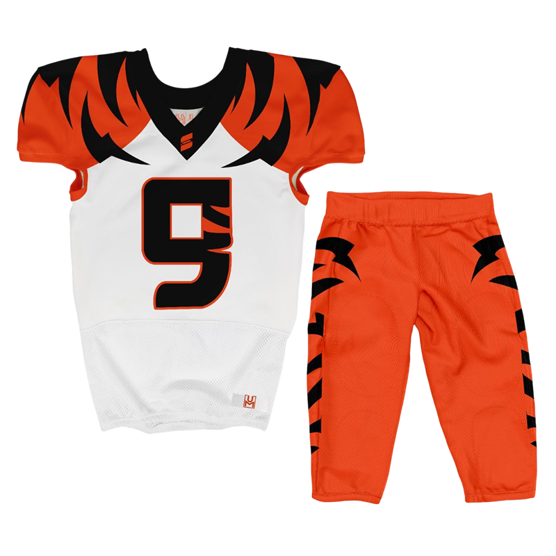 Orange Tiger Football Uniform – Bengal-Themed Custom Game Set