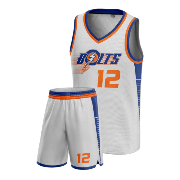 Custom Basketball Jersey – Bolts White Team Uniform Set