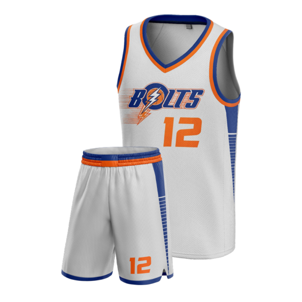 Custom Basketball Jersey – Bolts White Team Uniform Set