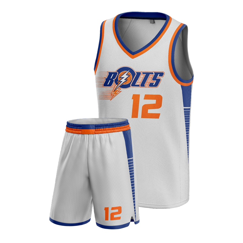 Custom Basketball Jersey – Bolts White Team Uniform Set