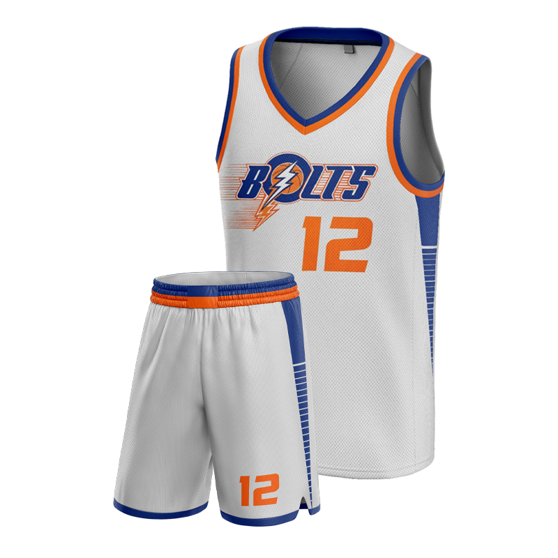 Custom Basketball Jersey – Bolts White Team Uniform Set