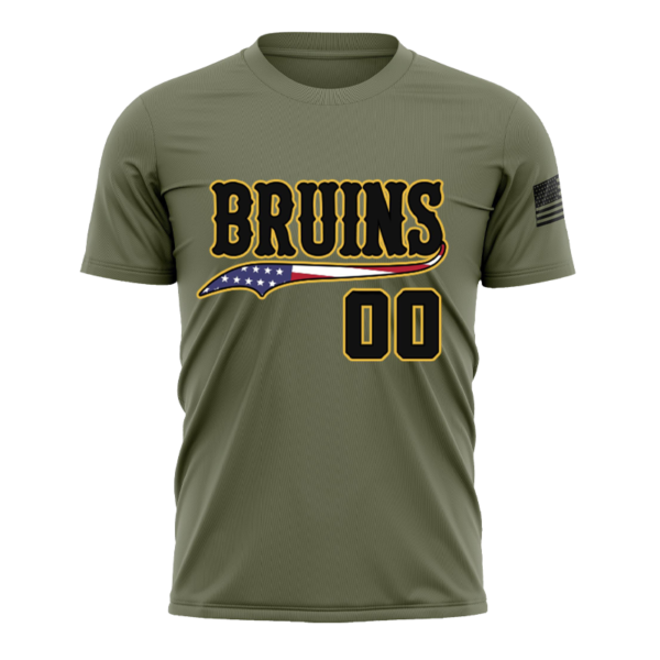 Olive Green Sports Jersey – Bruins Custom Flag-Inspired Design