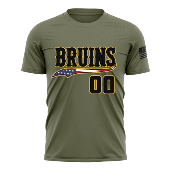 Olive Green Sports Jersey – Bruins Custom Flag-Inspired Design