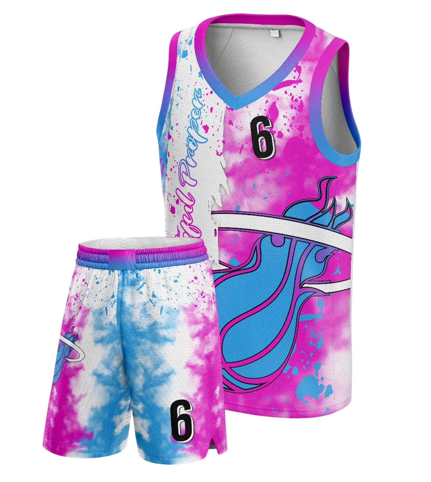 Heat Basketball Uniform – Splash Tie-Dye Custom Jersey Set