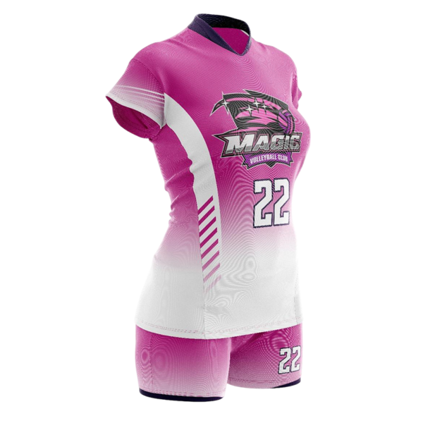 Pink Volleyball Uniform – Magic Away Custom Team Set
