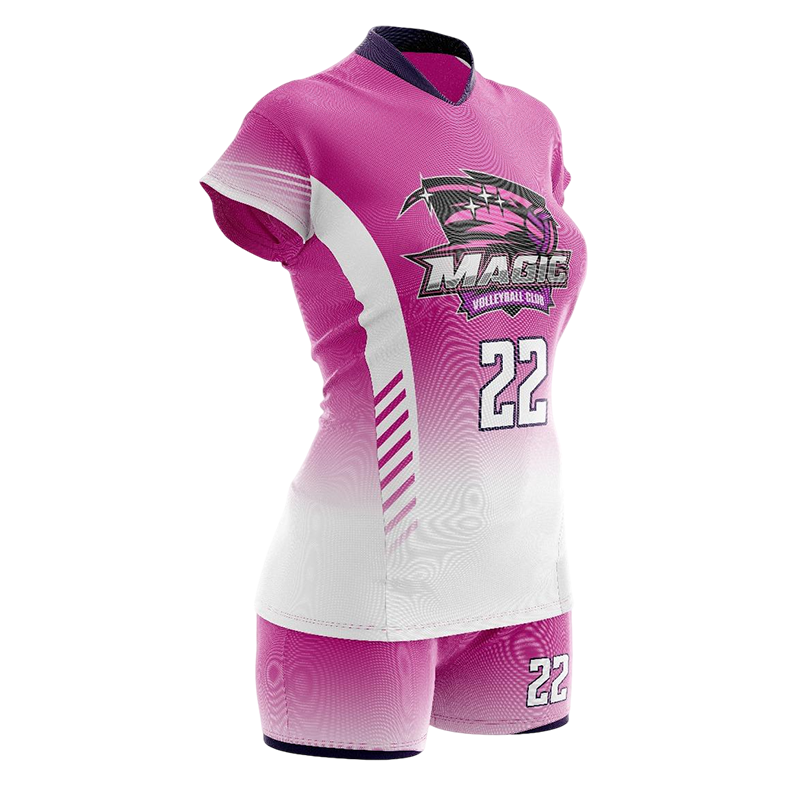 Pink Volleyball Uniform – Magic Away Custom Team Set