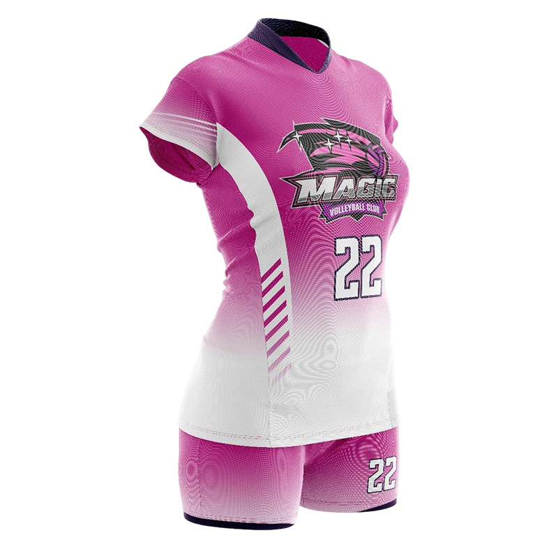 Pink Volleyball Uniform – Magic Away Custom Team Set