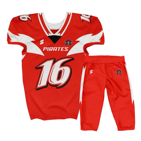 Red Football Uniform – Pirates Custom Game Day Set