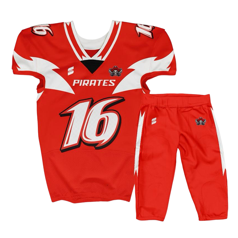 Red Football Uniform – Pirates Custom Game Day Set