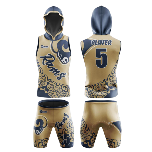 Rams 7v7 Football Uniform – Custom Gold & Navy Sleeveless Set