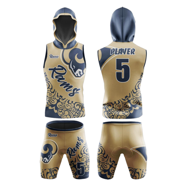 Rams 7v7 Football Uniform – Custom Gold & Navy Sleeveless Set