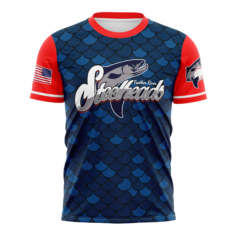 Navy Red Sports Jersey – Steelheads Custom Teamwear Design