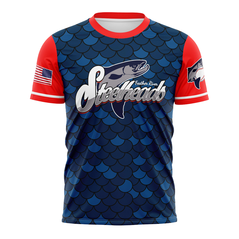 Navy Red Sports Jersey – Steelheads Custom Teamwear Design