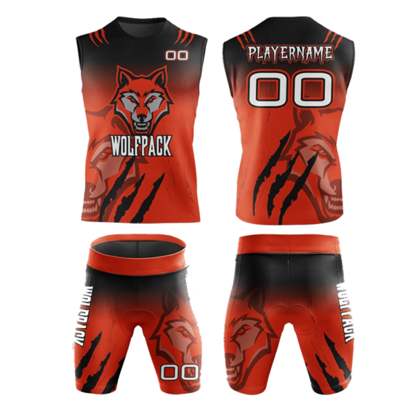 Custom Flag Football Wolfpack Uniform – Sleeveless Hooded Set