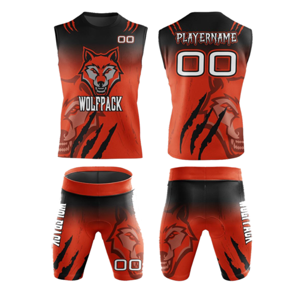 Custom Flag Football Wolfpack Uniform – Sleeveless Hooded Set