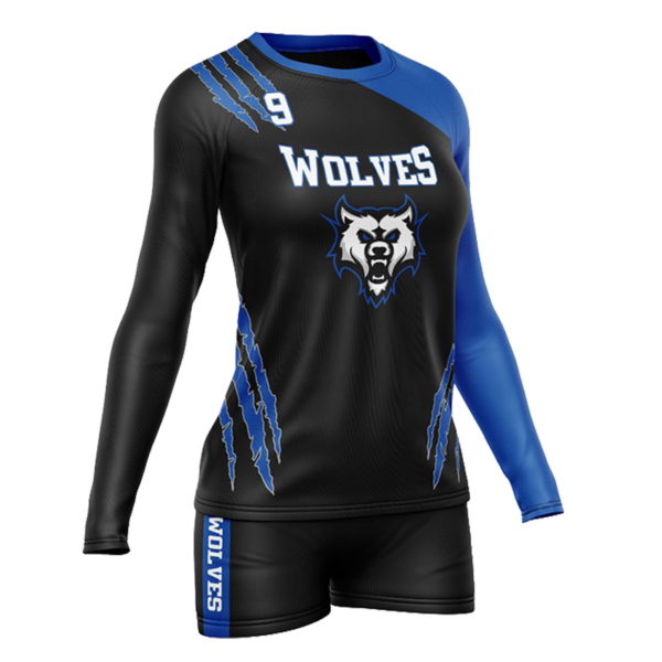 Custom Wolves Volleyball Uniform – Long Sleeve Design by Capra Sports