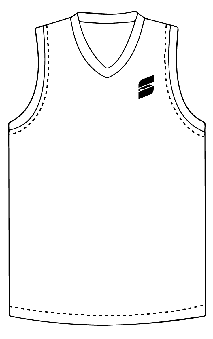 How to measure a jersey: chest 1 inch below the armhole, length shoulder to hem