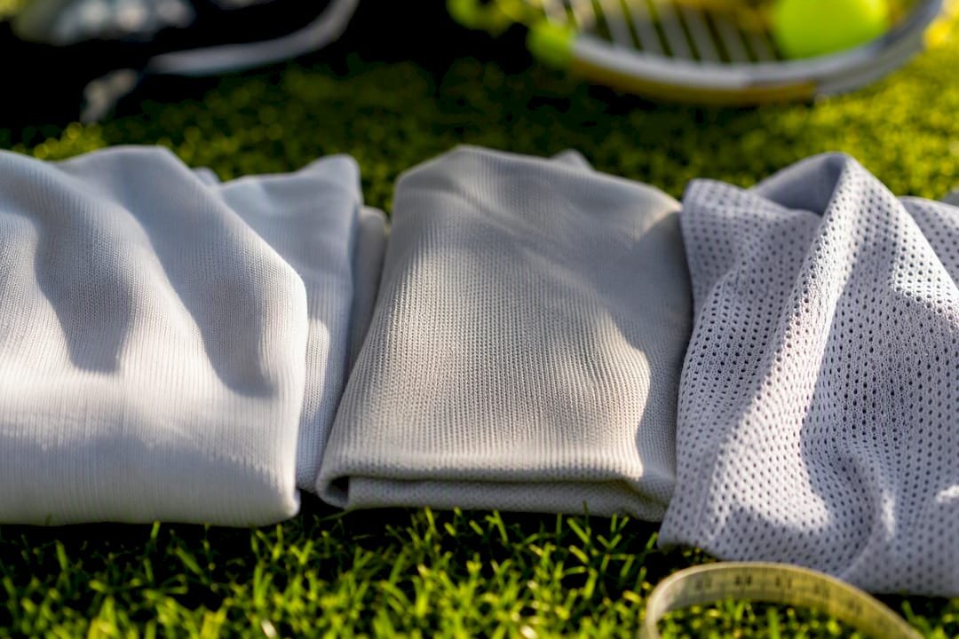 Close-up of various jersey knit fabric textures side-by-side