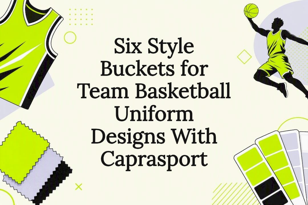 Decorative title card illustration for basketball uniform design article