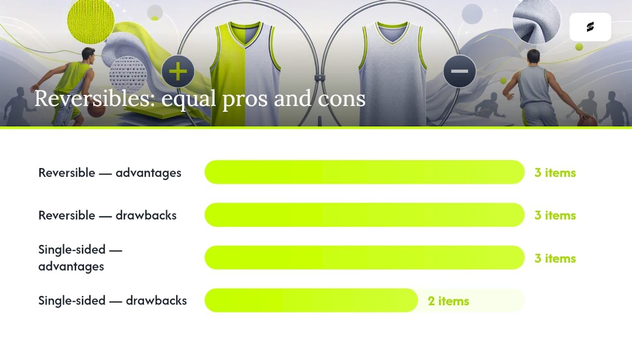 Reversible Jerseys Pros and Cons vs Single-Sided — overview diagram