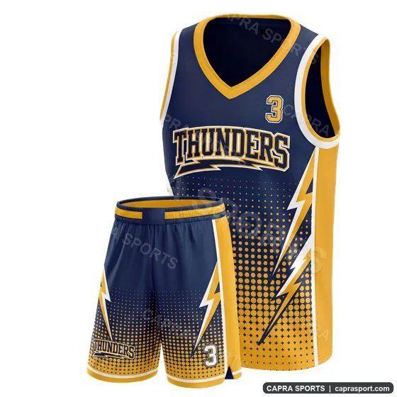 Custom basketball jersey design with a gold collar, before asking the AI customizer for a revision