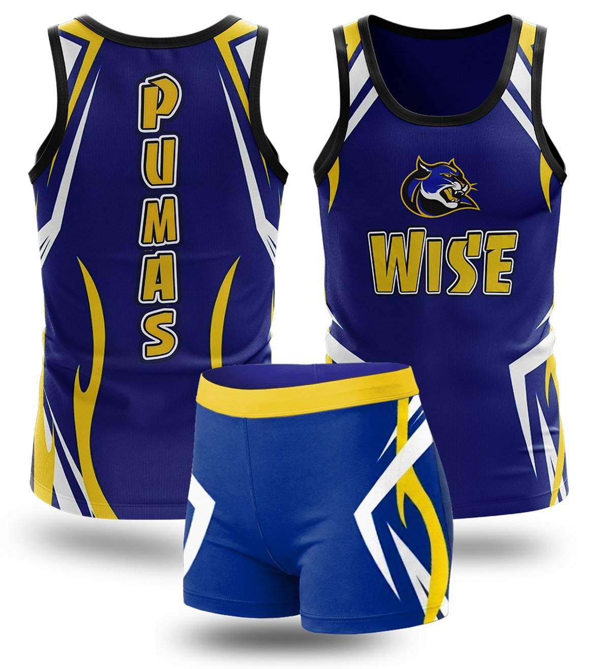 Wise Pumas Boys Compression Set — Royal Blue