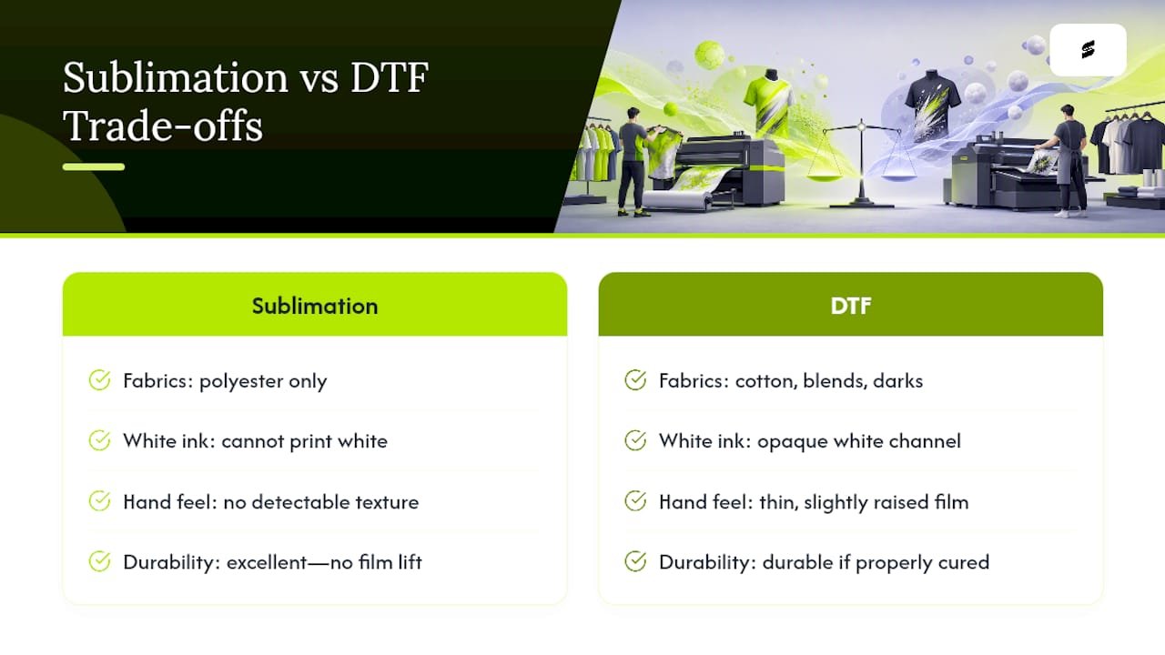 Sublimation and DTF method comparison