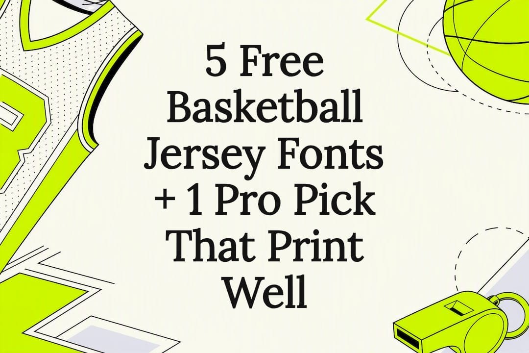 Basketball jersey font title card illustration