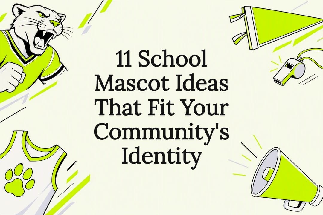 School mascot title card illustration